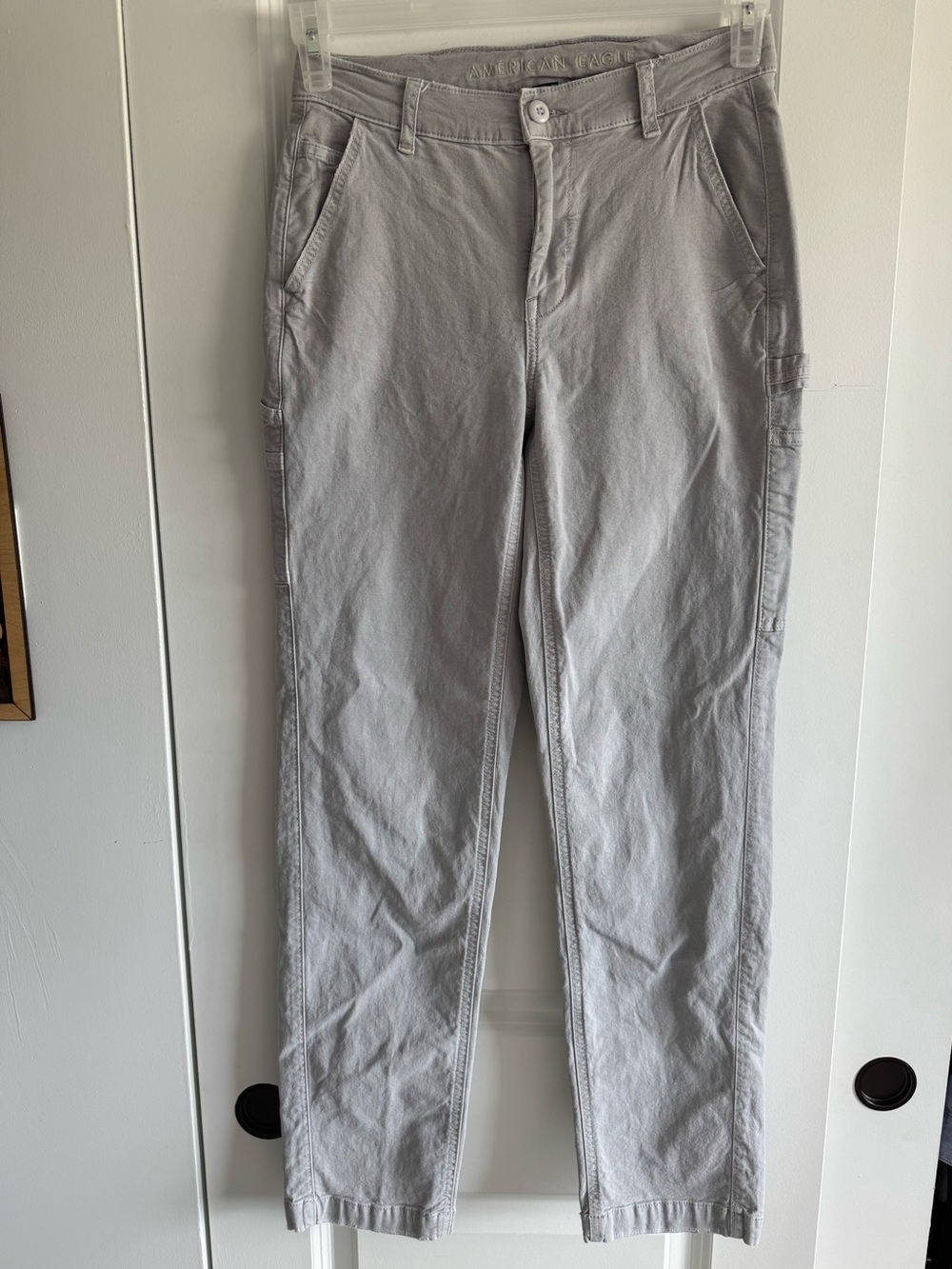 American Eagle Outfitters Light Gray high rise straight painters Cargo Pants